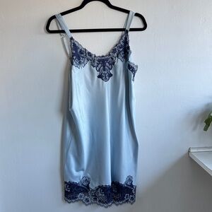 Soma Light Blue Chemise with Navy Lace